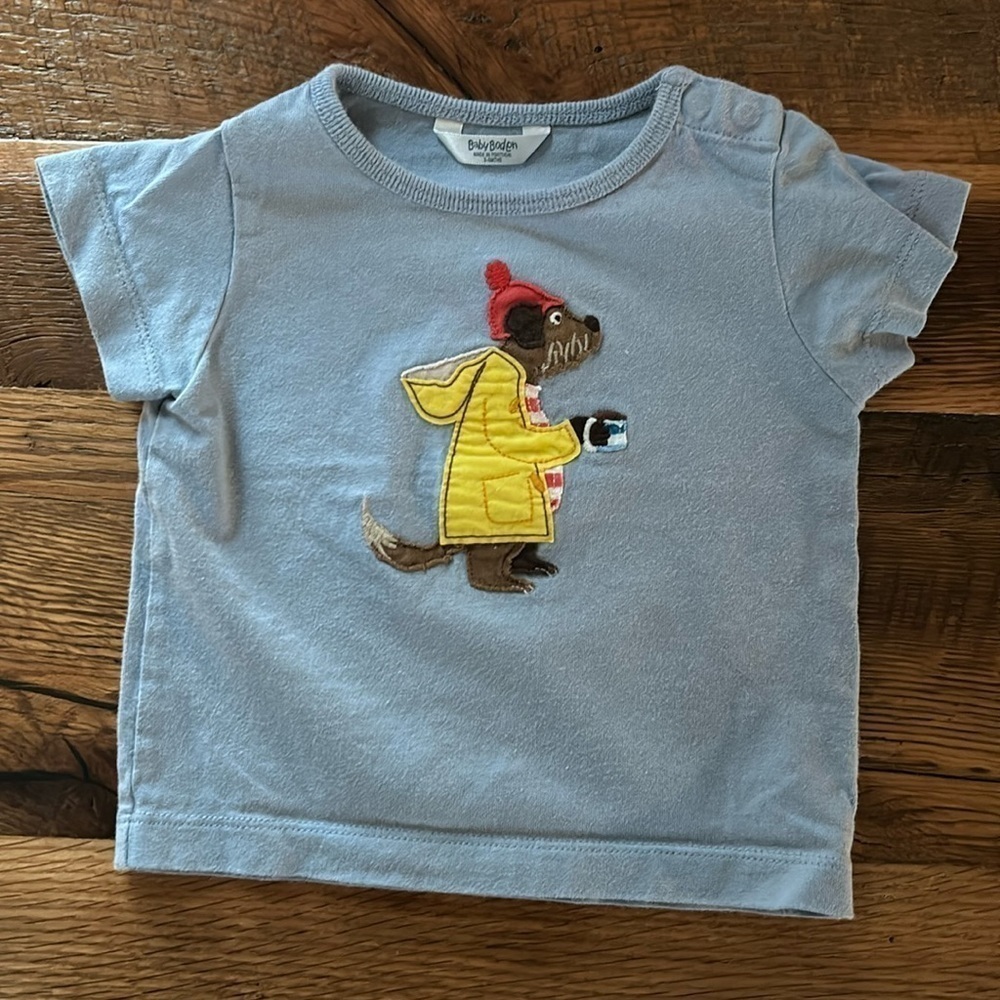 Baby Boden dog shirt London 3-6 month